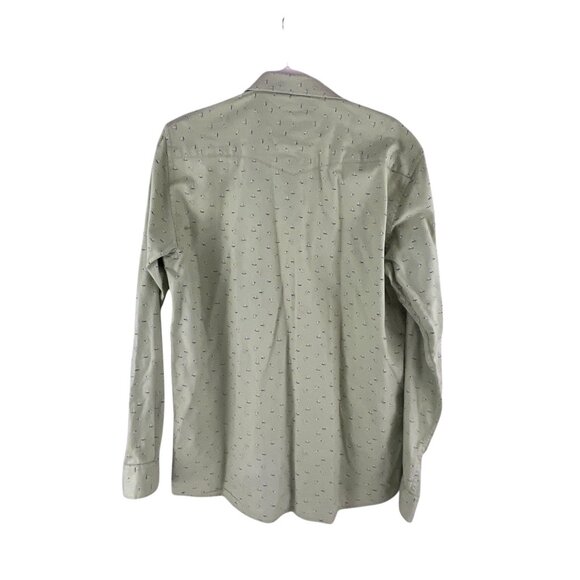 Twills Printastic Mens Green Button-Up Shirt Sz XL Long Sleeve Bird Print Casual - Picture 7 of 7